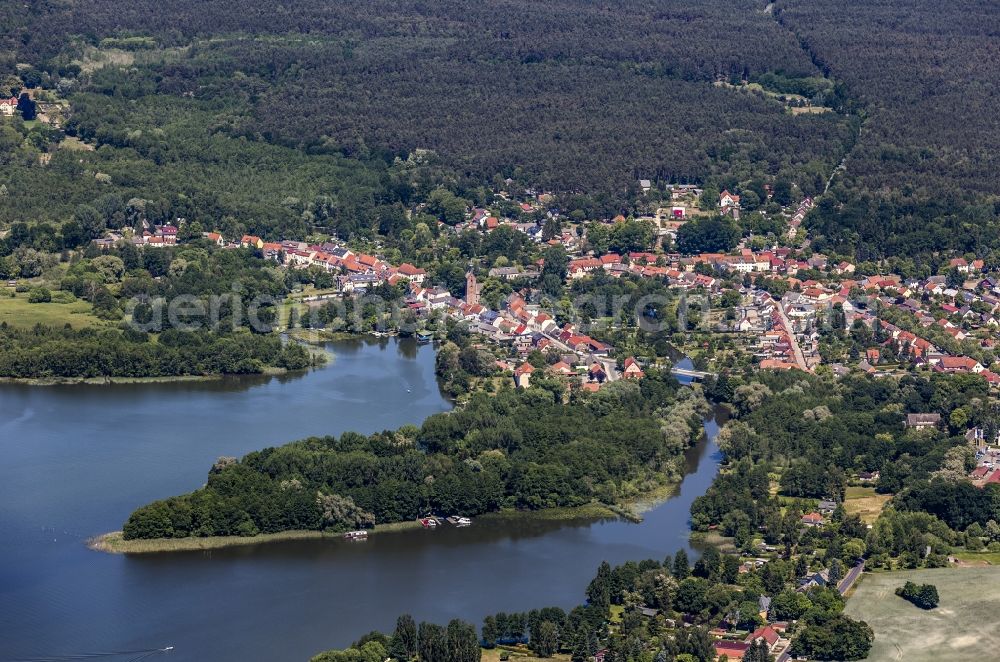 Aerial photograph Neuruppin - Village on the bank areas of Ruppiner See in the district Alt Ruppin in Neuruppin in the state Brandenburg