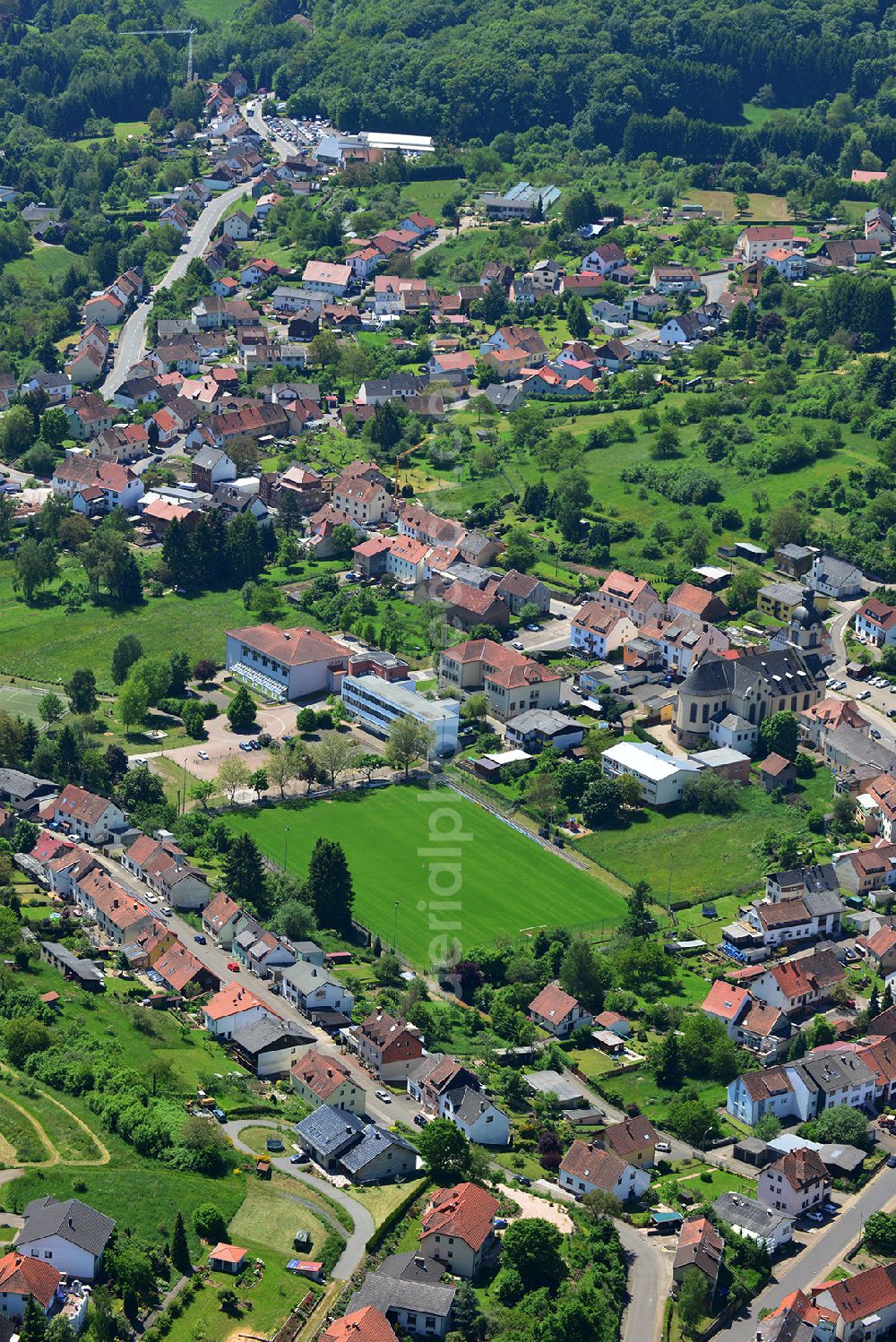 Aerial image Marpingen Urexweiler - Village with the St. Francis Church in Urexweiler in the state Saarland