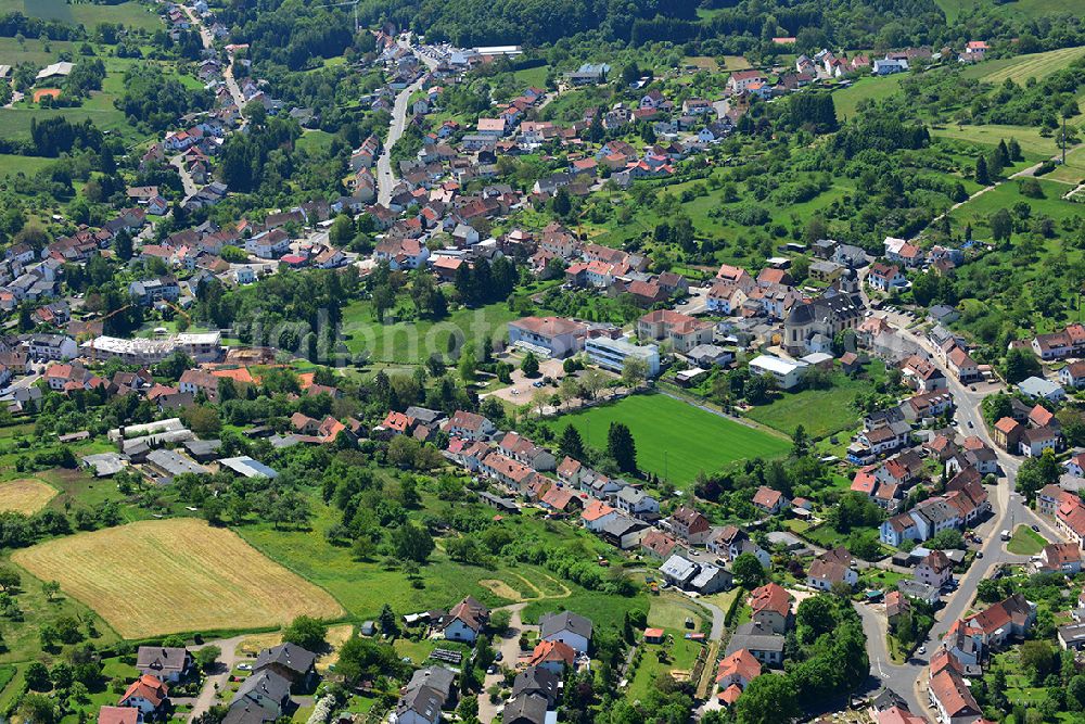 Marpingen Urexweiler from above - Village with the St. Francis Church in Urexweiler in the state Saarland