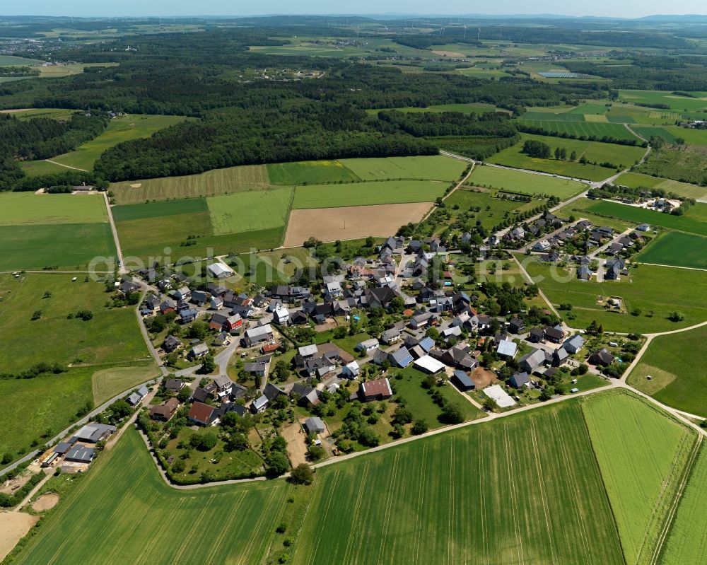 Völkenroth, Bell (Hunsrück) from above - Village core in Voelkenroth, Bell (Hunsrueck) in the state Rhineland-Palatinate