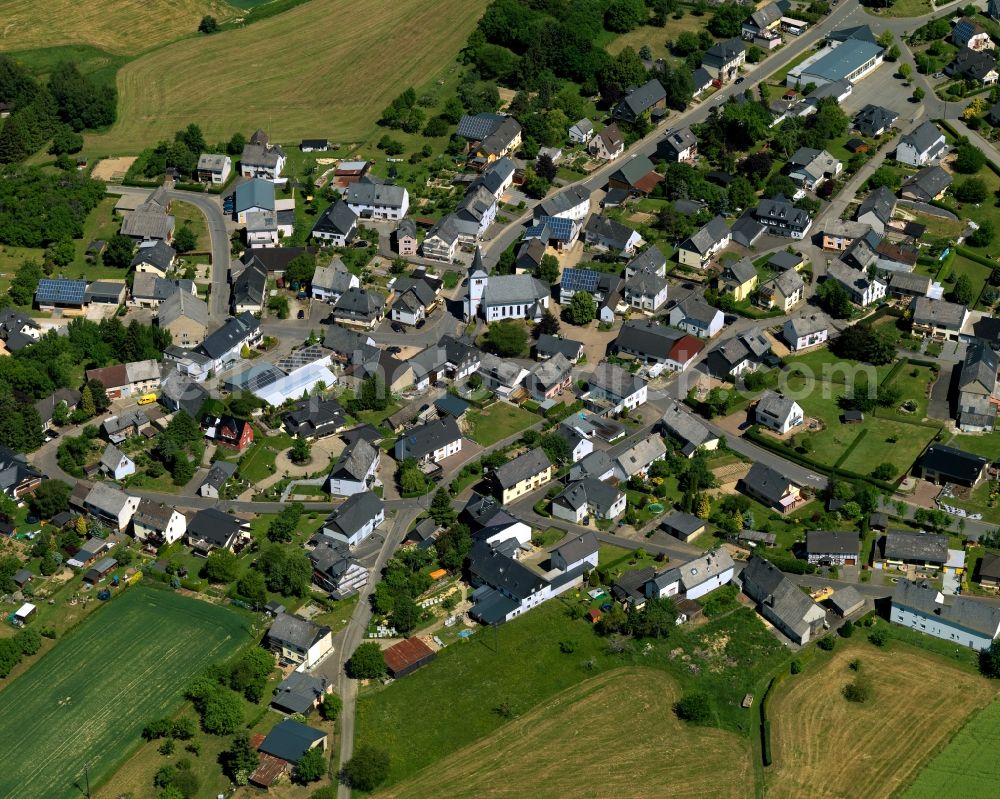 Wahlbach from above - Village core in Wahlbach in the state Rhineland-Palatinate