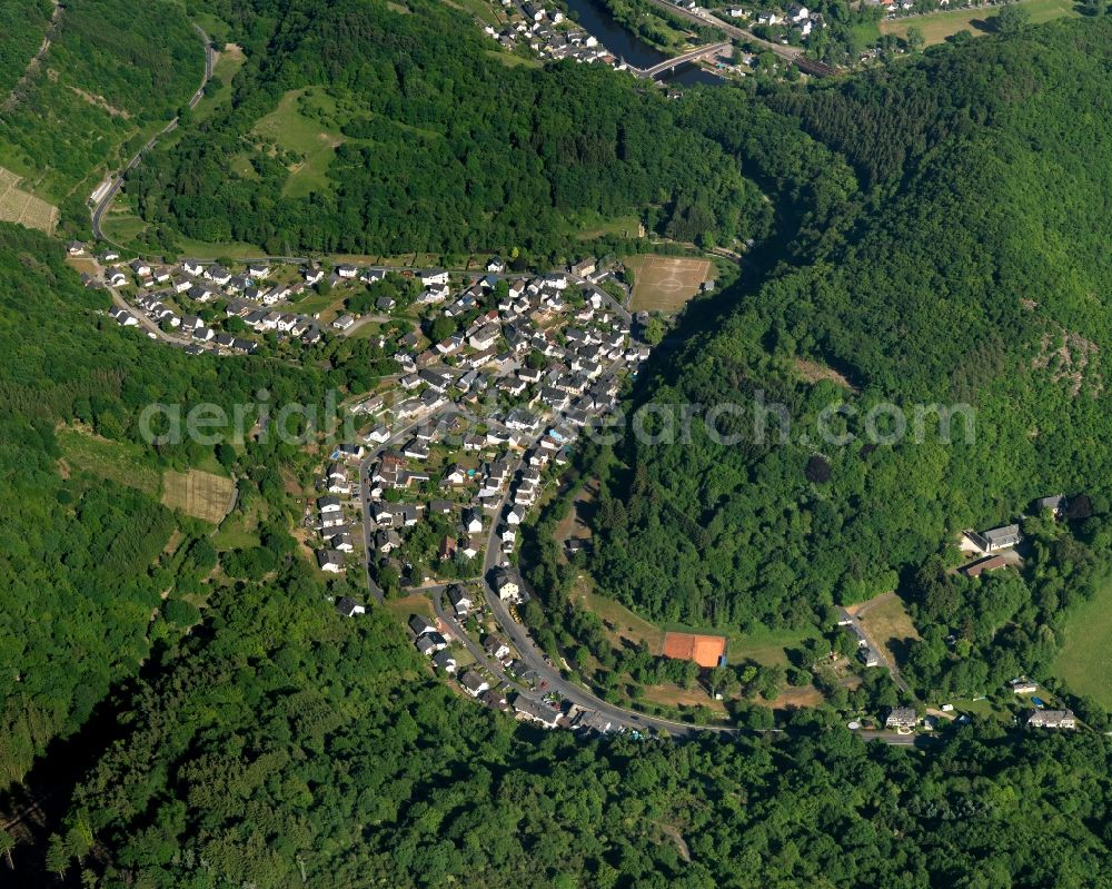 Weinähr from the bird's eye view: Village core in Weinaehr in the state Rhineland-Palatinate