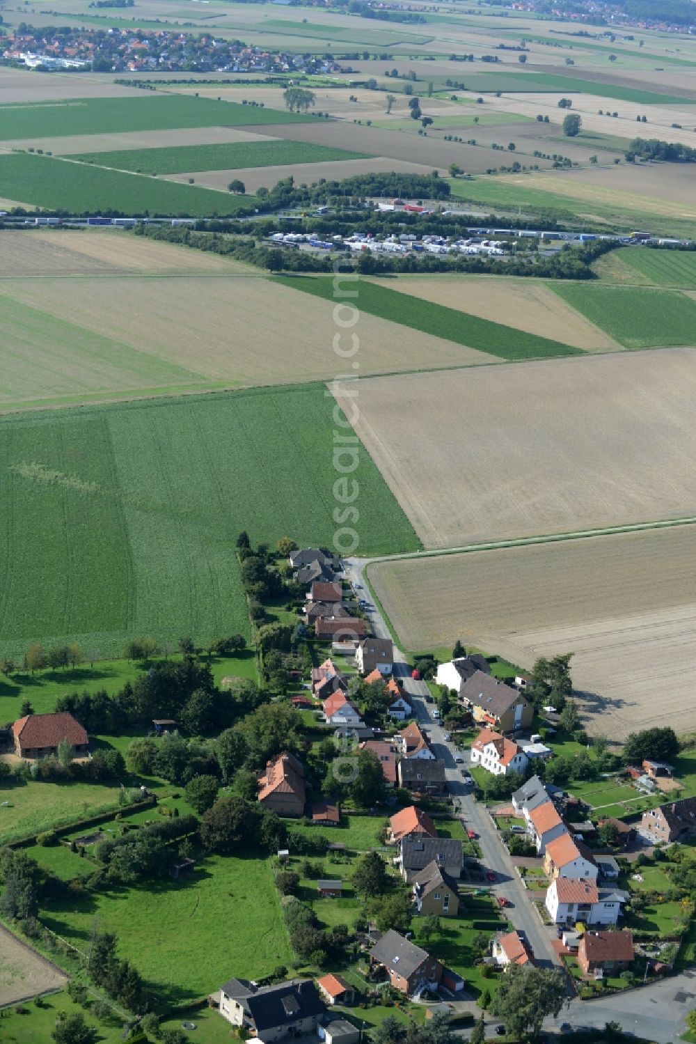 Wichtringhausen from the bird's eye view: Village core of Wichtringhausen in the state Lower Saxony