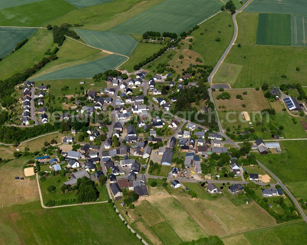 Womrath from the bird's eye view: Village core in Womrath in the state Rhineland-Palatinate