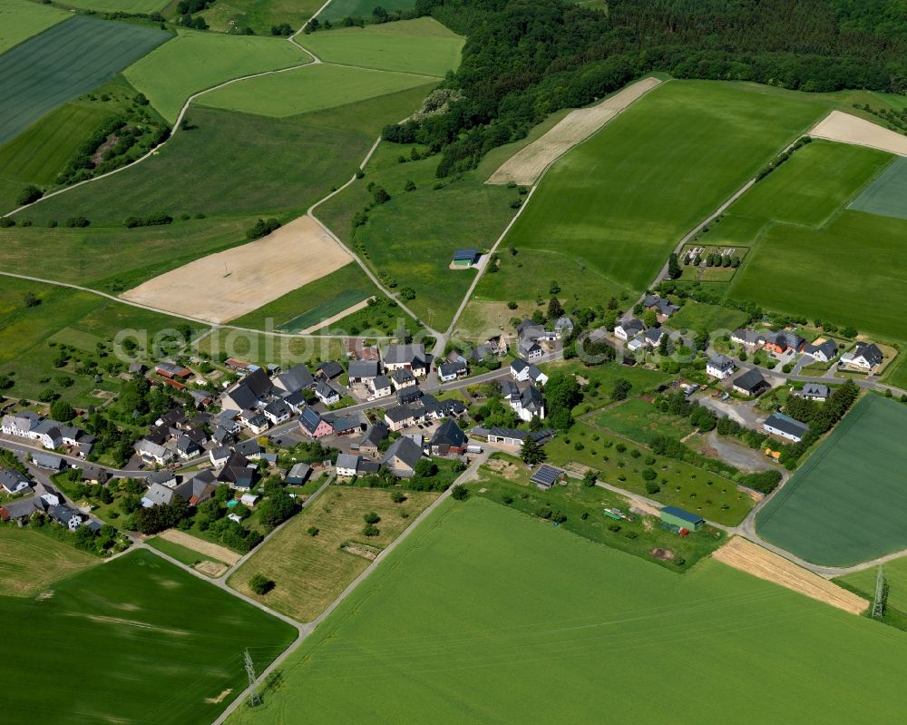 Aerial image Würrich - Village core in Wuerrich in the state Rhineland-Palatinate