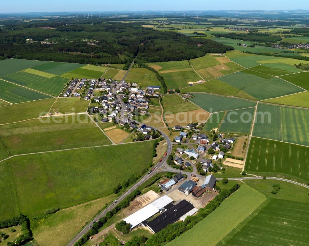 Wüschheim from the bird's eye view: Village core in Wueschheim in the state Rhineland-Palatinate