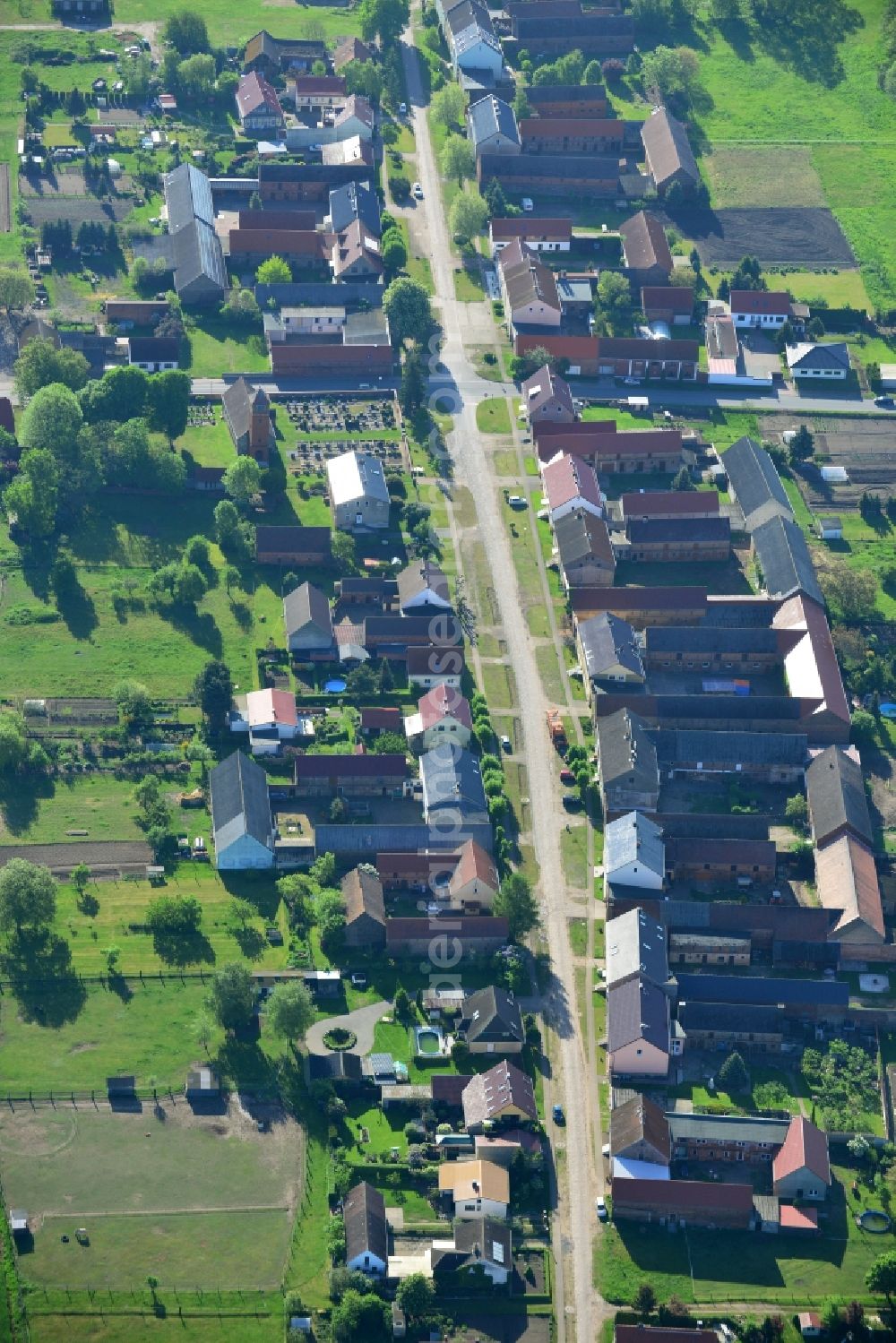 Zauchwitz, Beelitz from above - Village core in Zauchwitz, Beelitz in the state Brandenburg