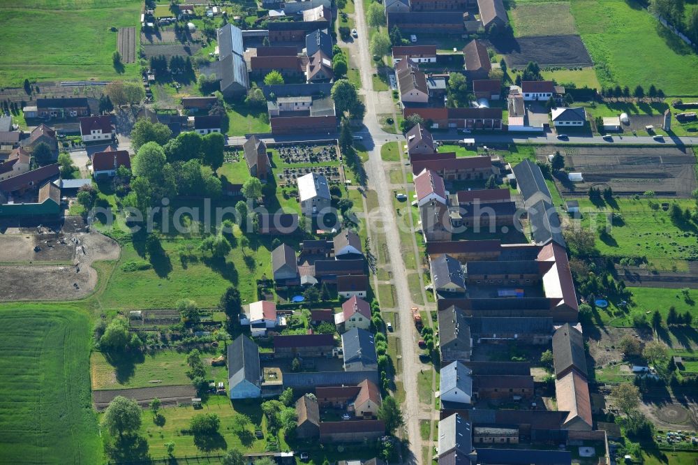 Zauchwitz, Beelitz from the bird's eye view: Village core in Zauchwitz, Beelitz in the state Brandenburg