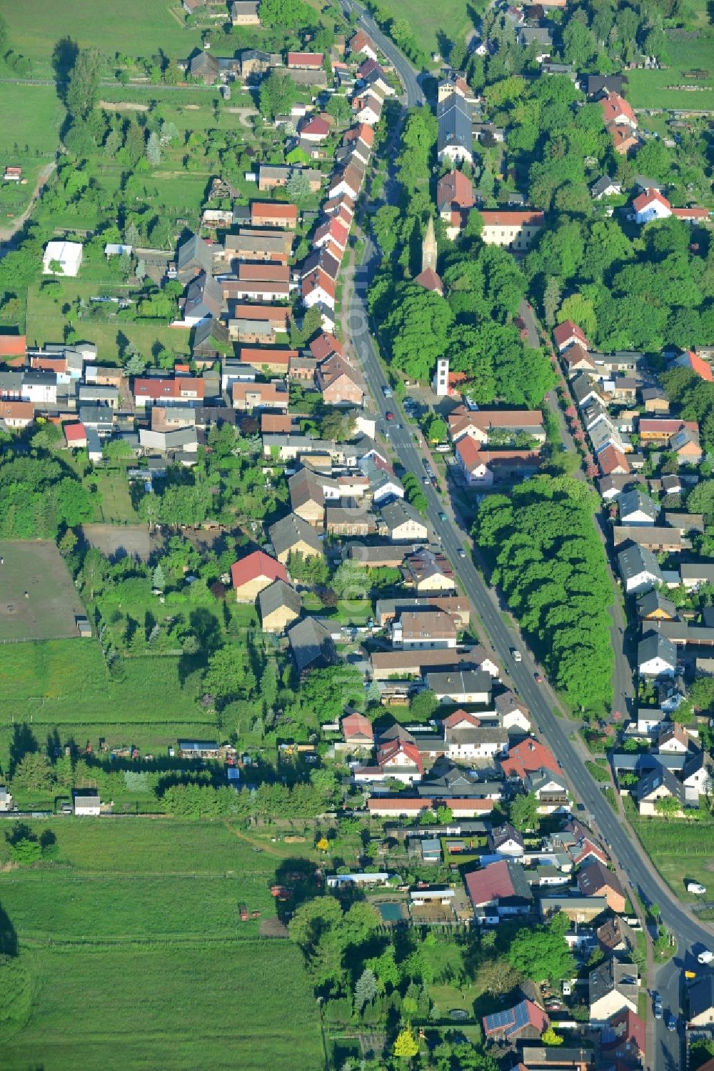 Aerial image Zehlendorf, Oranienburg - Village core in Zehlendorf, Oranienburg in the state Brandenburg