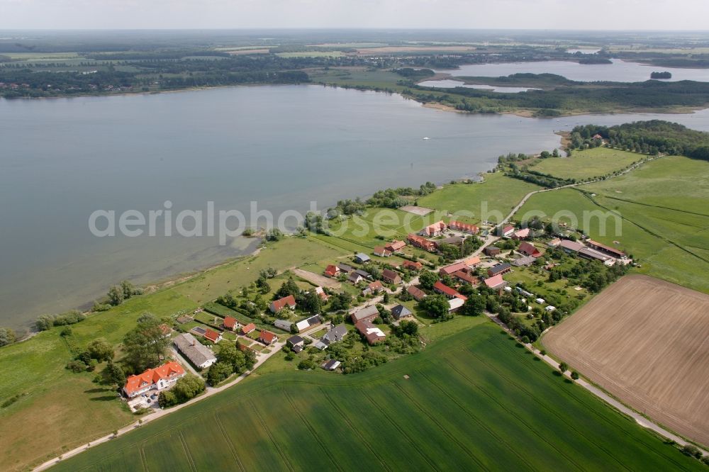 Zielow from the bird's eye view: Village of Zielow on the shores of Lake Mueritz in Mecklenburg - West Pomerania