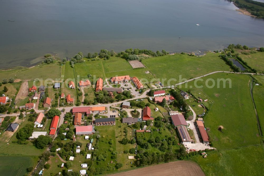 Aerial image Zielow - Village of Zielow on the shores of Lake Mueritz in Mecklenburg - West Pomerania