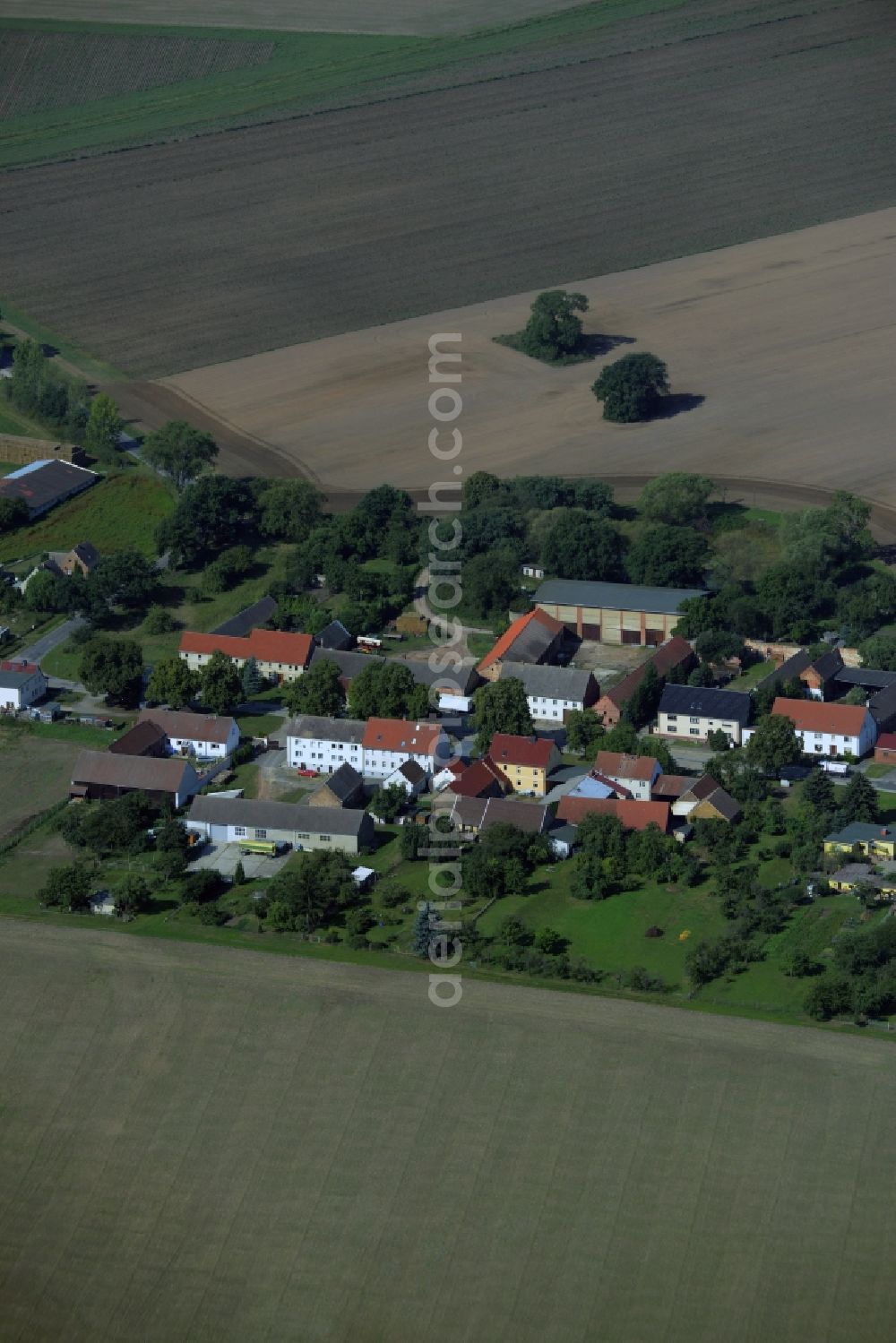 Zixdorf from above - Village core in Zixdorf in the state Brandenburg