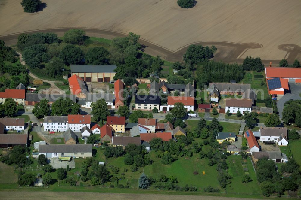 Zixdorf from the bird's eye view: Village core in Zixdorf in the state Brandenburg