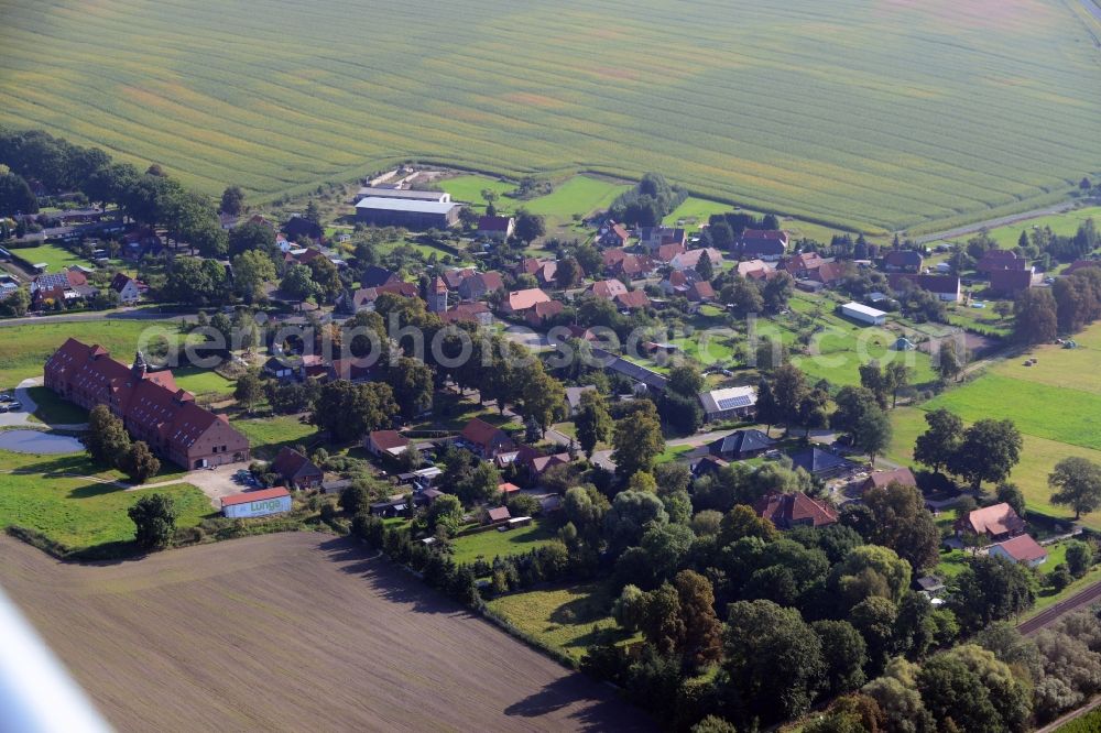 Brahlstorf from the bird's eye view: Village center at Brahlstorf in Mecklenburg-Western Pomerania