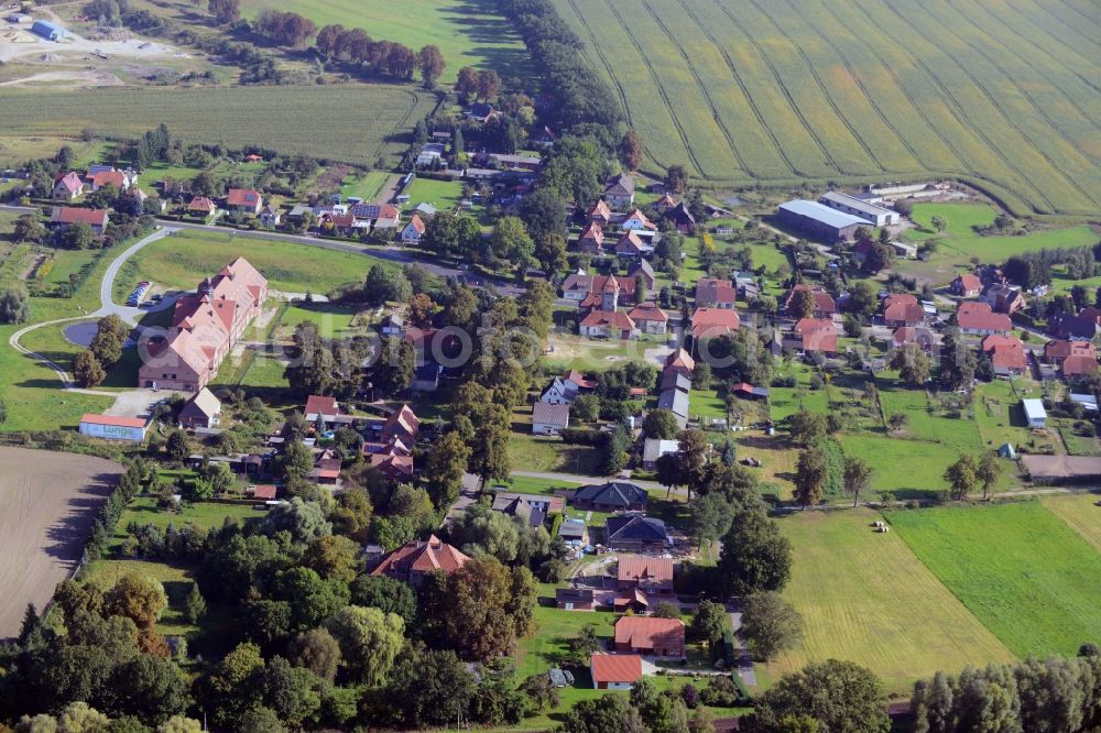 Brahlstorf from above - Village center at Brahlstorf in Mecklenburg-Western Pomerania