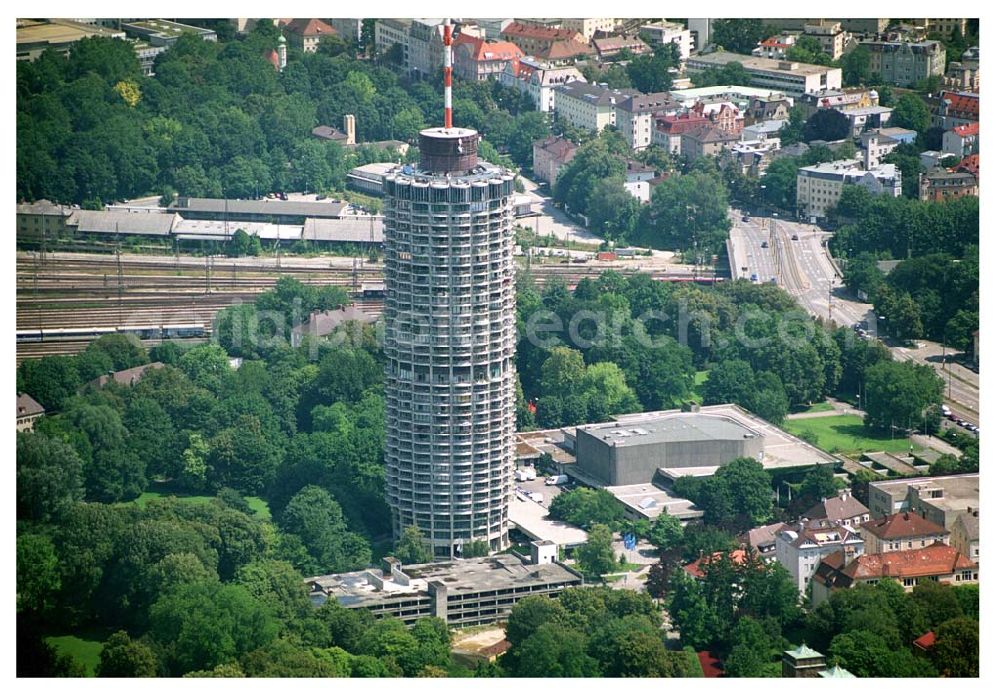 Aerial photograph Augsburg / Bayern - 12.07.2005 Augsburg (Bayern) Dorint **** Hotel Augsburg Umbau und Modernisierung, Neubau eines Konferenzbereiches Imhofstraße 12 86159 Augsburg