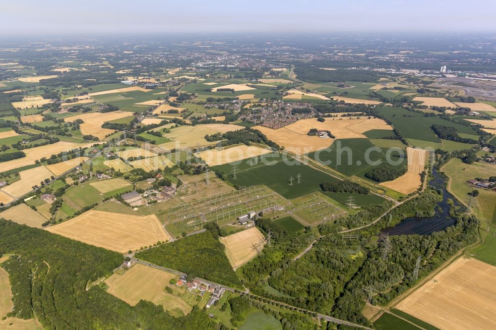 Aerial image Dorsten - View of Dorsten and the surrounding towns Altendorf, Ulfkotte, Rapphoffs Mühlenbach and the city limits Gelsenkirchen in North Rhine-Westphalia