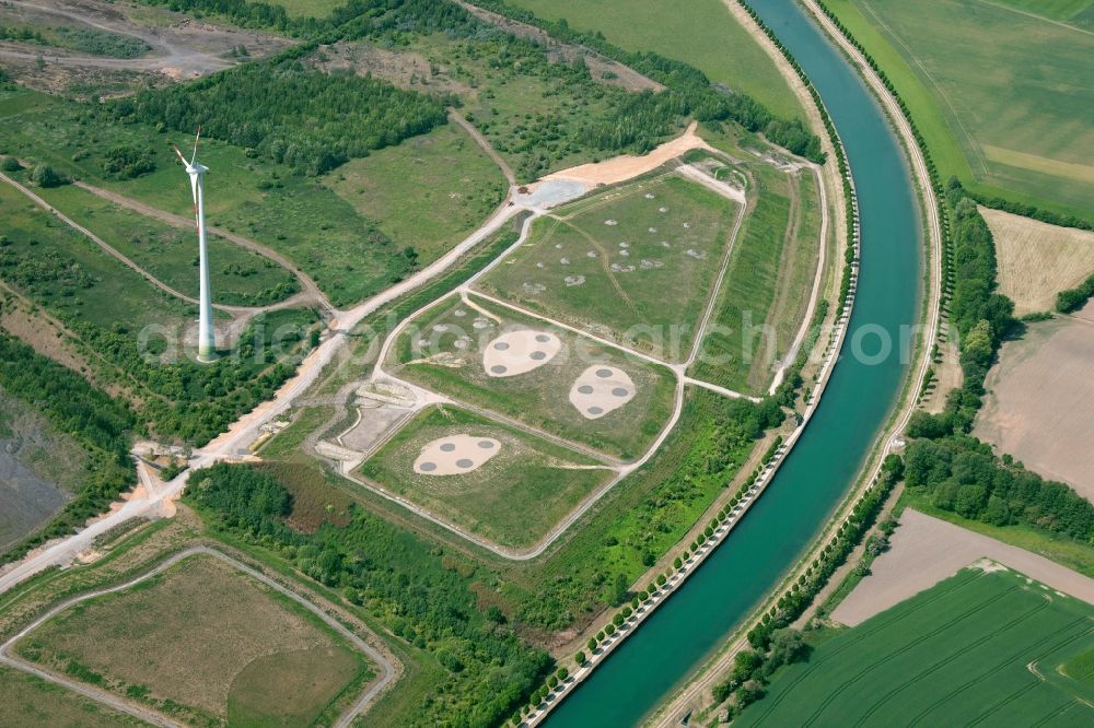 Dortmund OT Ellinghausen from the bird's eye view: View of the Dortmund-Ems-Kanal in the district of Ellinghausen in Dortmund in the state of North Rhine-Westphalia