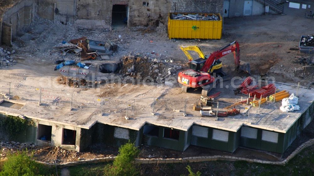 Aerial photograph Königswinter - View of the Drachenfelsplateau during the demolition Koenigswinter in North Rhine-Westphalia