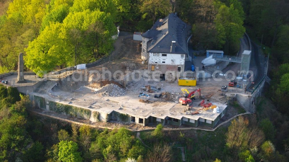 Königswinter from above - View of the Drachenfelsplateau during the demolition Koenigswinter in North Rhine-Westphalia