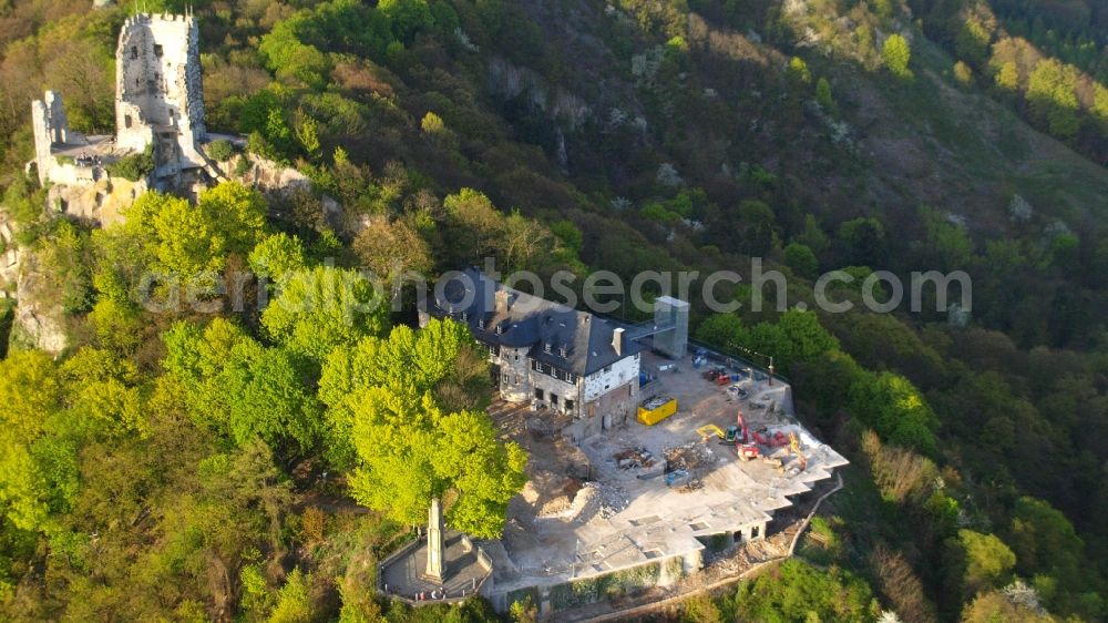 Aerial image Königswinter - View of the Drachenfelsplateau during the demolition Koenigswinter in North Rhine-Westphalia