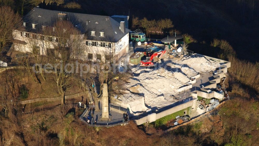 Aerial image Königswinter - View of the Drachenfelsplateau during the demolition Koenigswinter in North Rhine-Westphalia