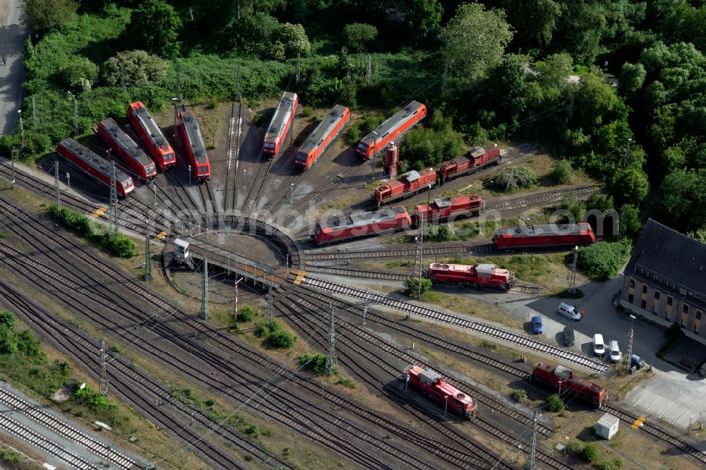 Bremen from the bird's eye view: Turntable at the depot of the railway depot at the marshalling yard on the street Maehlandsweg on street Maehlandsweg in the district Ohlenhof in Bremen, Germany