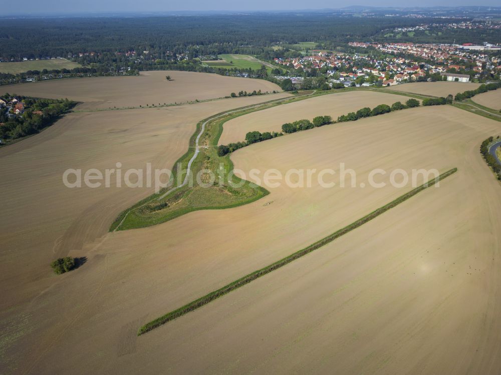 Aerial image Dresden - Fields in the district of Dresden Weissig in Dresden in the state of Saxony, Germany