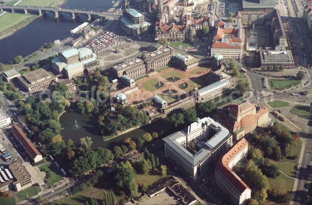 Dresden from above - Dresdner Bank - Neubau am Zwinger in der Dresdner Altstadt