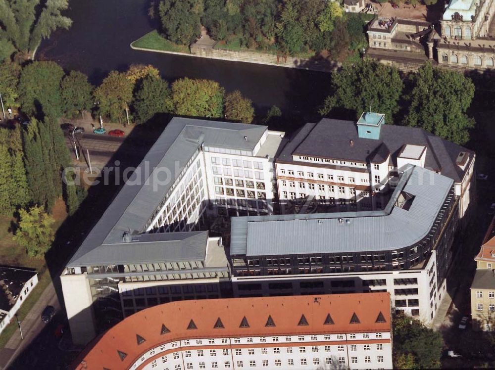 Dresden from above - Dresdner Bank - Neubau am Zwinger in der Dresdner Altstadt