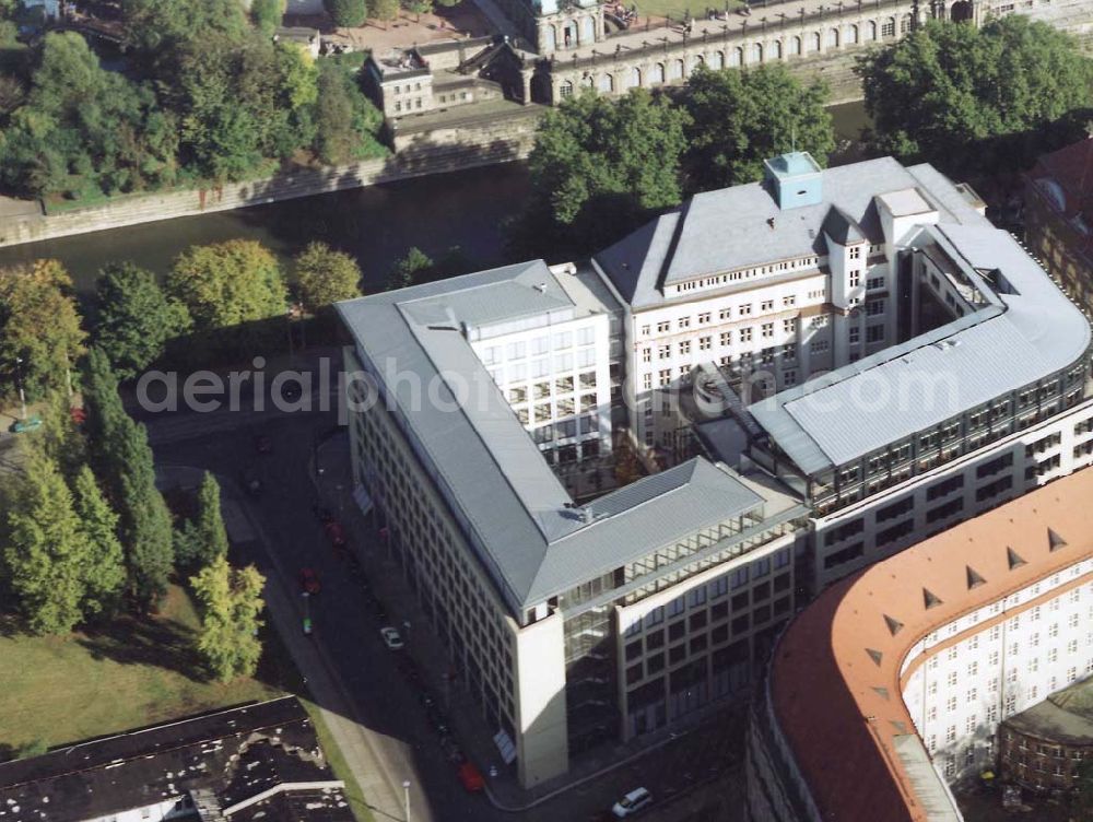 Aerial image Dresden - Dresdner Bank - Neubau am Zwinger in der Dresdner Altstadt