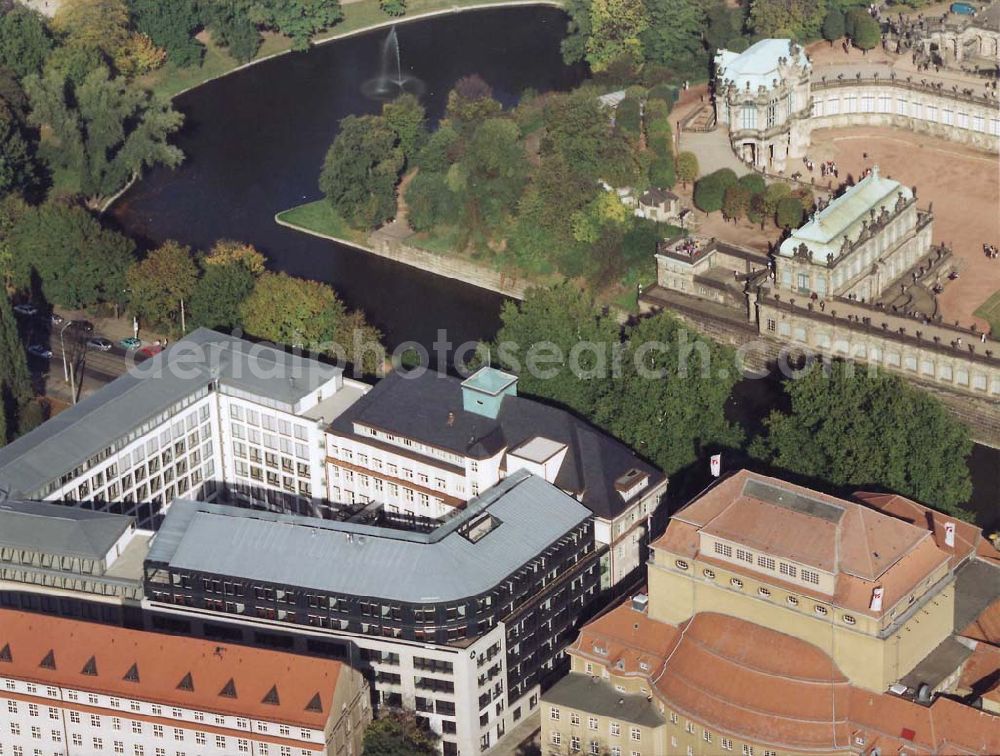 Dresden from above - Dresdner Bank - Neubau am Zwinger in der Dresdner Altstadt