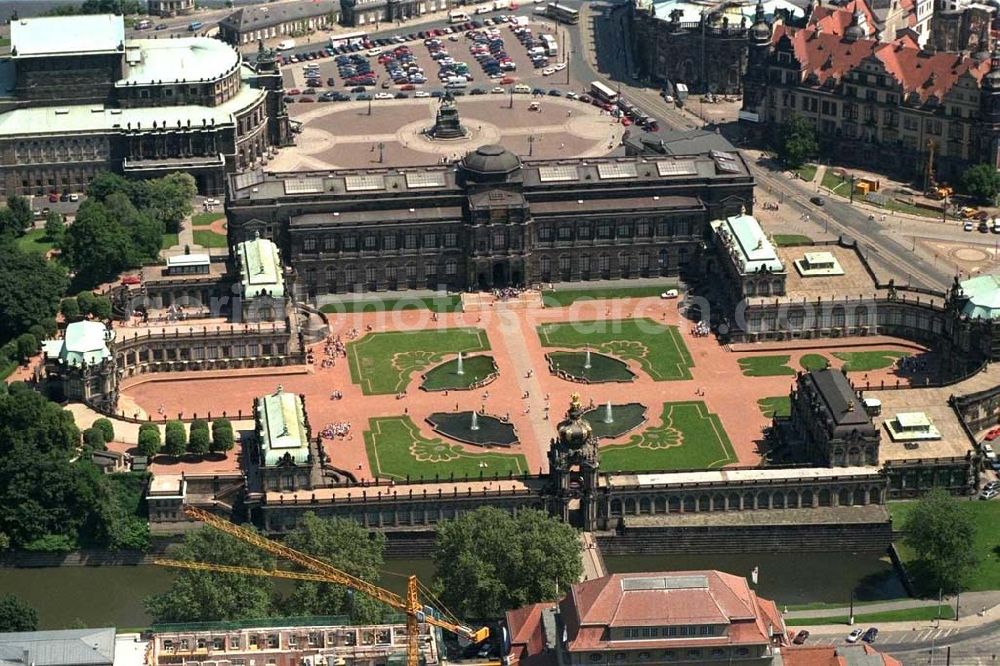 Aerial photograph Dresden - Dresdner Zwinger