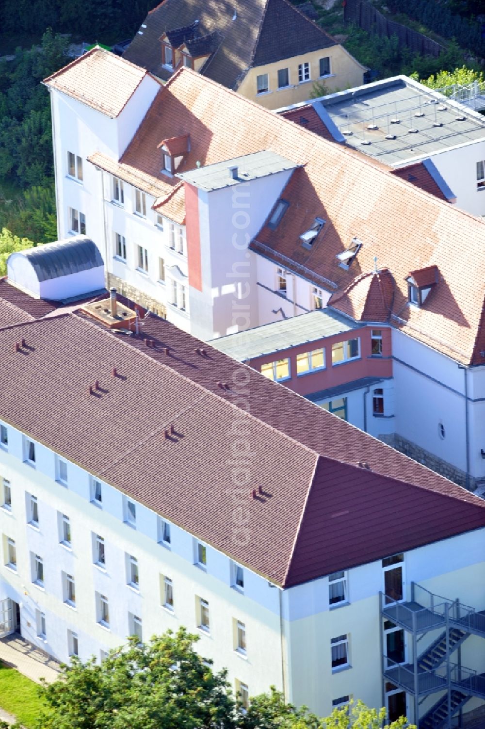 Aerial photograph Laucha an der Unstrut - View of DRK - Deutsches Rotes Kreuz care centre Laucha in Saxony-Anhalt