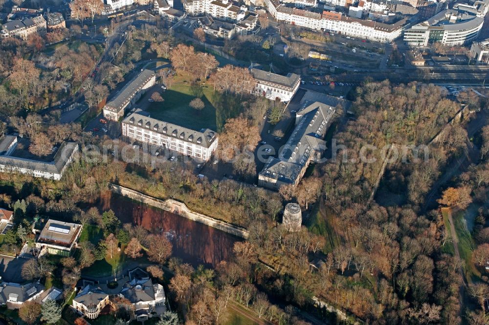 Aerial image Mainz - Drususstein opposite the adjoining citadel in Mainz in Rhineland-Palatinate