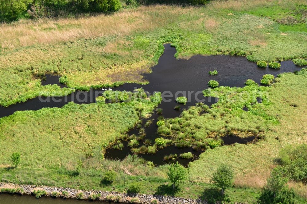 Aerial photograph Parchau - Avulsion of a maean der and river course of the Elbe-Havel-Canel in Parchau in the state Saxony-Anhalt