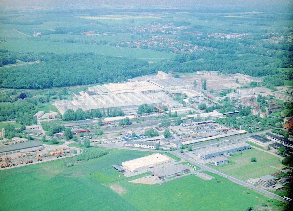 Bautzen / Sachsen from above - (DWA) Schienenfahrzeugwerk in Bautzen / Sachs.