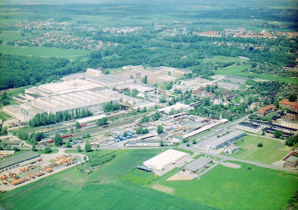 Bautzen / Sachsen from above - (DWA) Schienenfahrzeugwerk in Bautzen / Sachs.