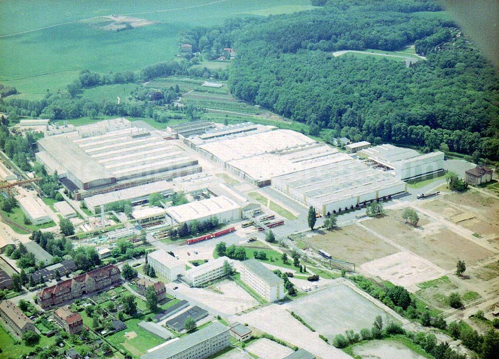 Bautzen / Sachsen from the bird's eye view: (DWA) Schienenfahrzeugwerk in Bautzen / Sachs.