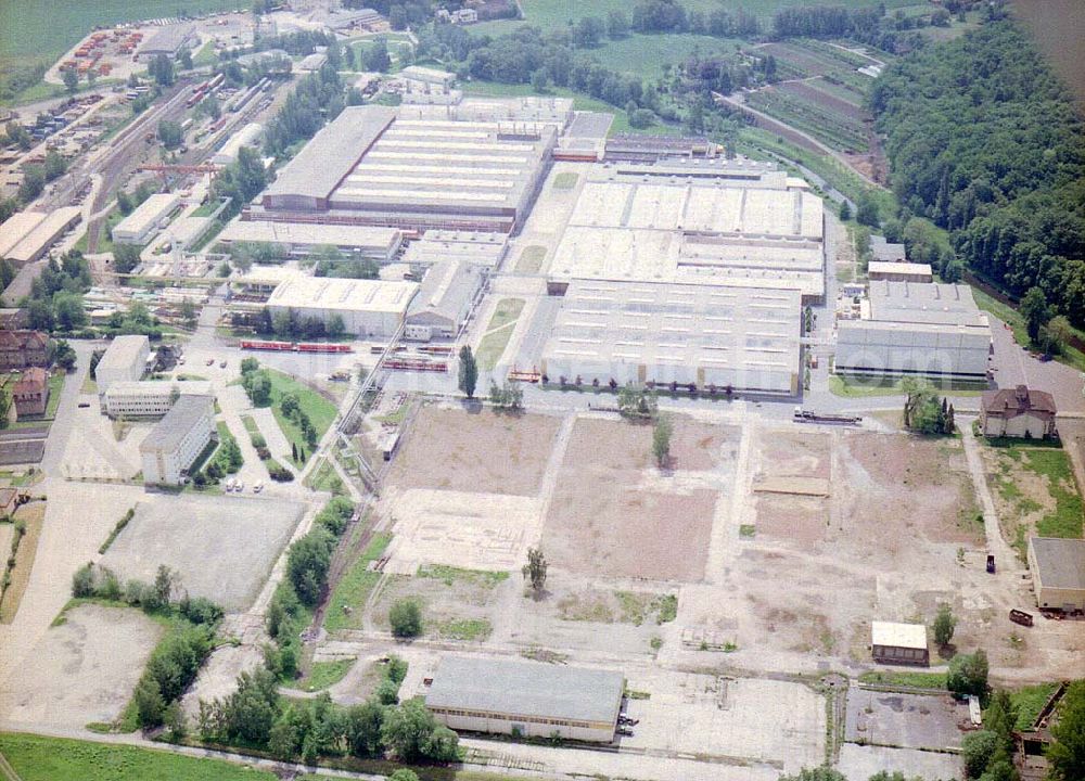 Aerial image Bautzen / Sachsen - (DWA) Schienenfahrzeugwerk in Bautzen / Sachs.