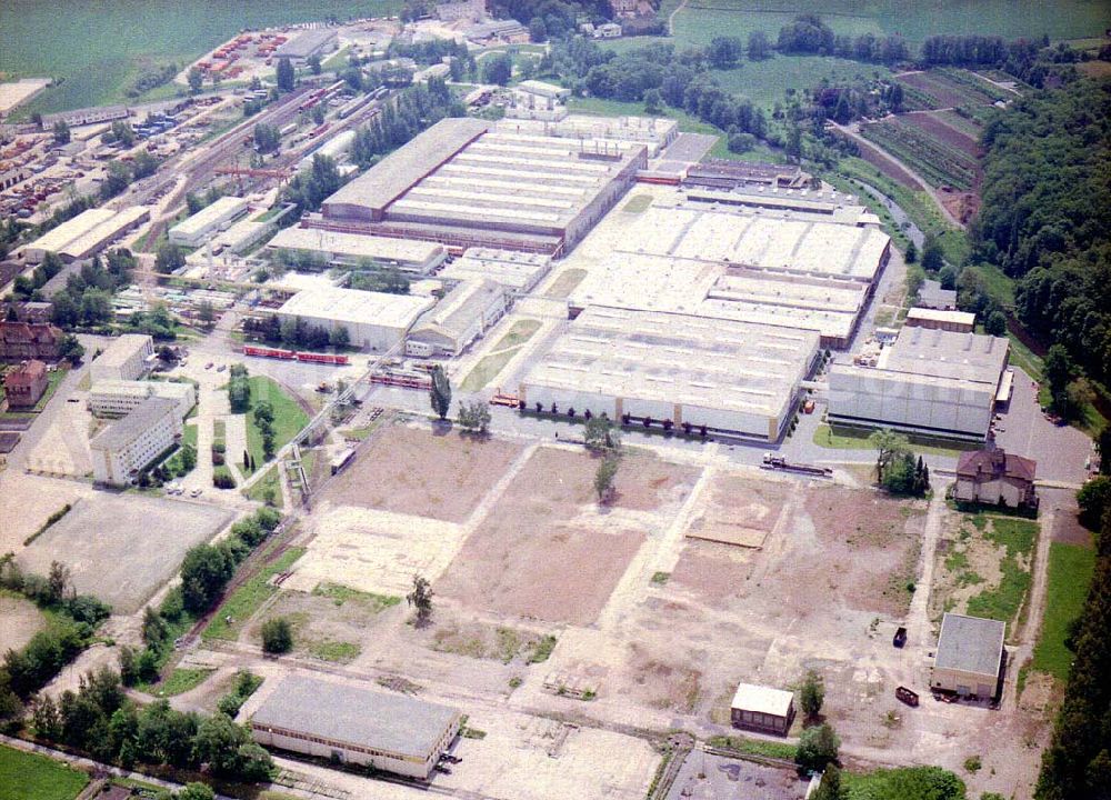 Aerial photograph Bautzen / Sachsen - (DWA) Schienenfahrzeugwerk in Bautzen / Sachs.