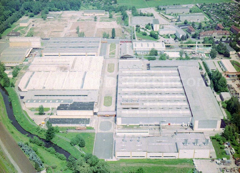 Bautzen / Sachsen from above - (DWA) Schienenfahrzeugwerk in Bautzen / Sachs.