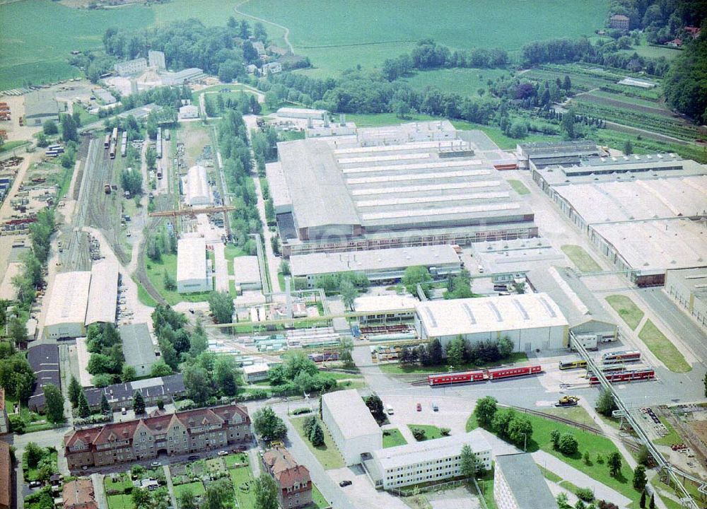 Aerial image Bautzen / Sachsen - (DWA) Schienenfahrzeugwerk in Bautzen / Sachs.