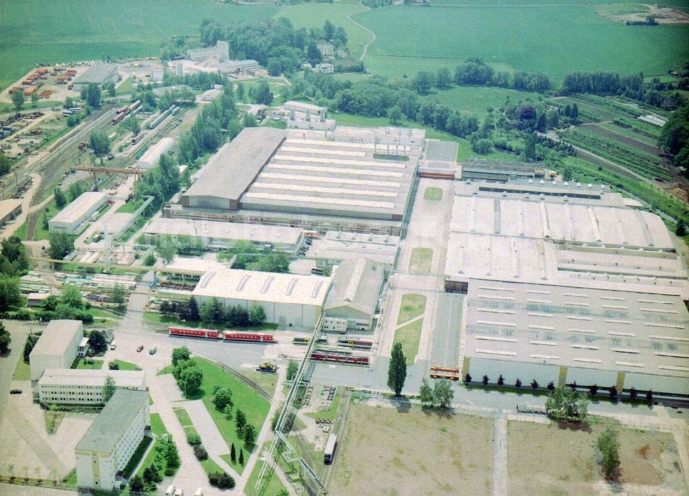 Aerial photograph Bautzen / Sachsen - (DWA) Schienenfahrzeugwerk in Bautzen / Sachs.