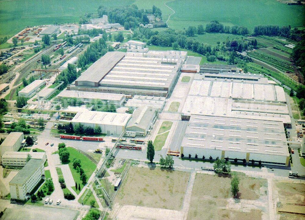 Bautzen / Sachsen from above - (DWA) Schienenfahrzeugwerk in Bautzen / Sachs.