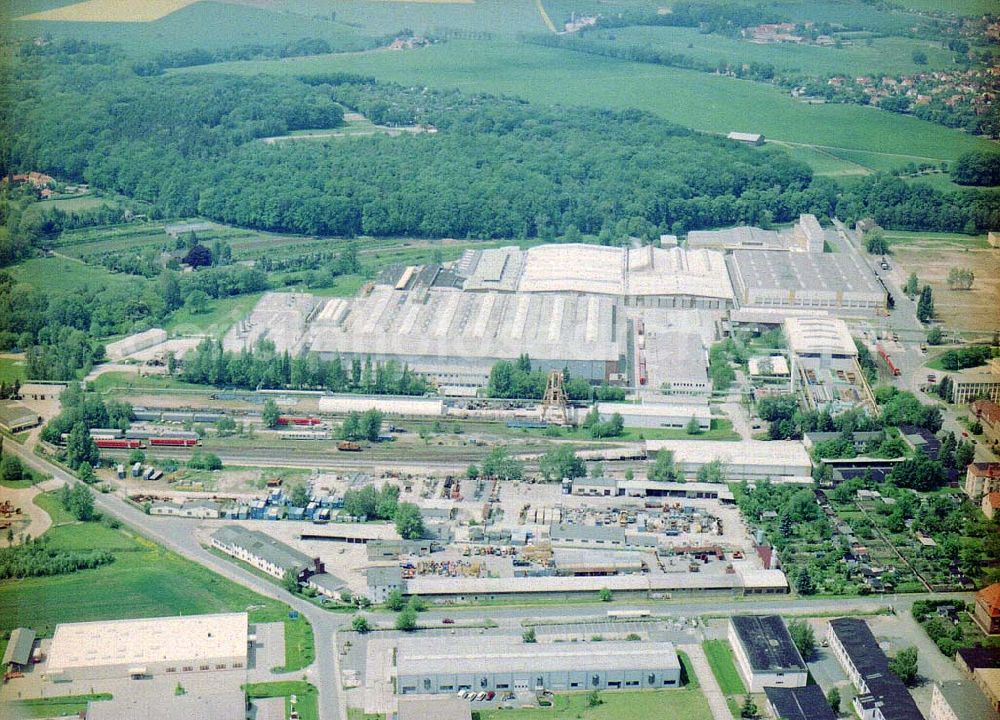 Aerial image Bautzen / Sachsen - (DWA) Schienenfahrzeugwerk in Bautzen / Sachs.