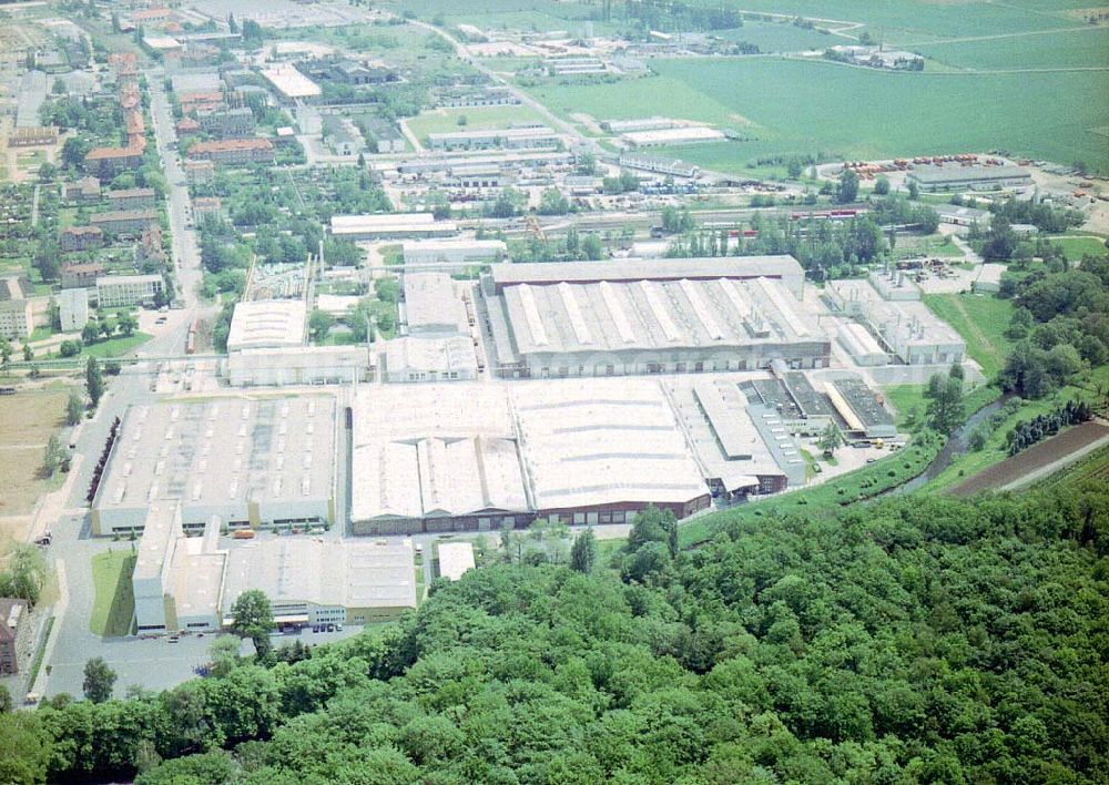 Aerial image Bautzen / Sachsen - (DWA) Schienenfahrzeugwerk in Bautzen / Sachs.