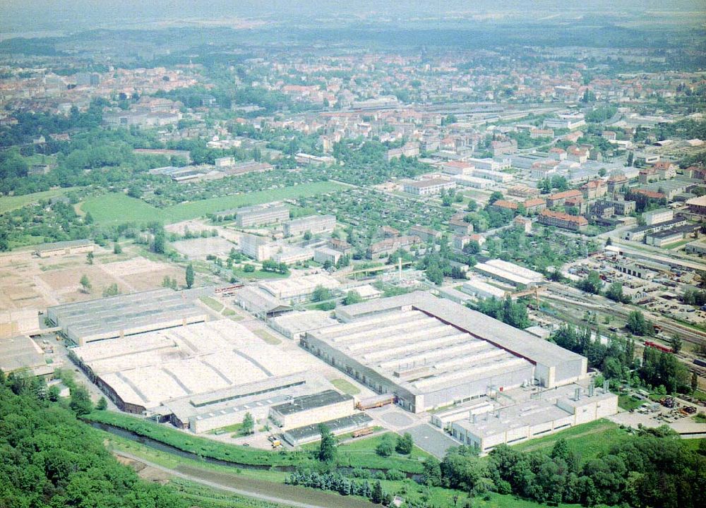 Aerial photograph Bautzen / Sachsen - (DWA) Schienenfahrzeugwerk in Bautzen / Sachs.