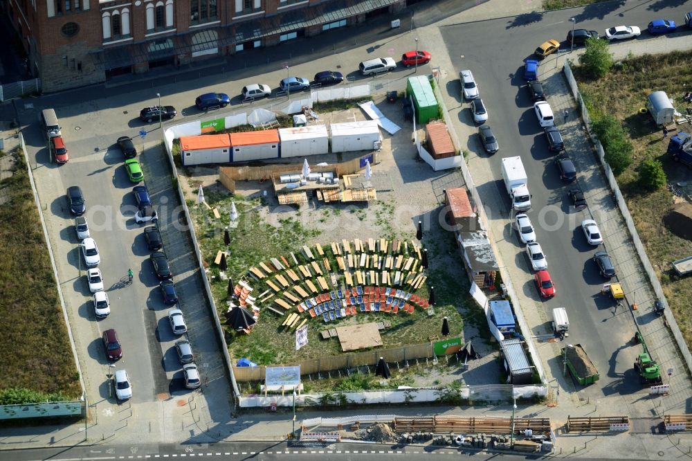 Aerial image Berlin OT Friedrichshain - View of the East Side Garden in the district of Friedrichshain in Berlin