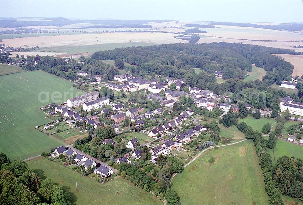 Aerial image Ebersdorf / Thüringen - Ebersdorf / Thüringen Blick auf die Stadt Ebersdorf in Thüringen, in der das Kinderheim Sonnenschein und das Altenpflegeheim stehen